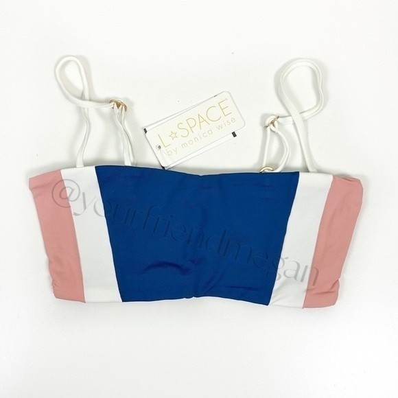 L*Space Rebel Heart Bandeau Striped Bikini Top - Picture 4 of 8
